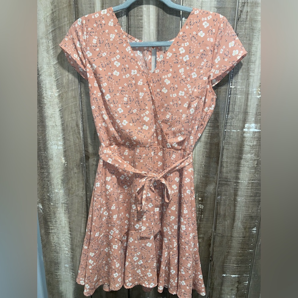 Pink floral dress